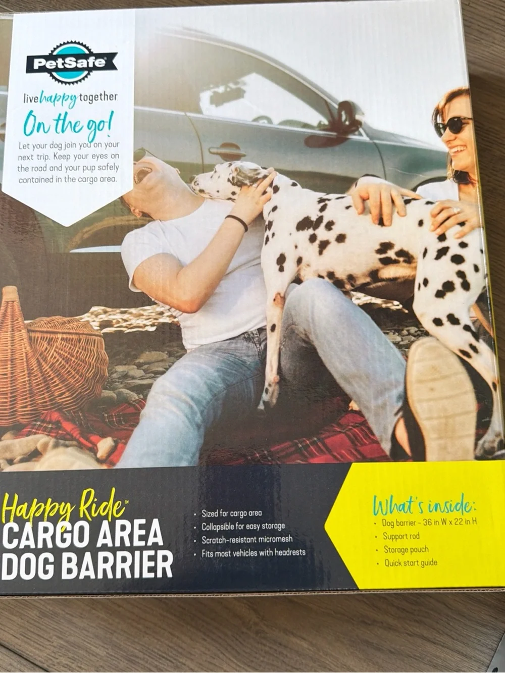 PetSafe Yellow & Teal Happy Ride Cargo Area Dog Barrier New
